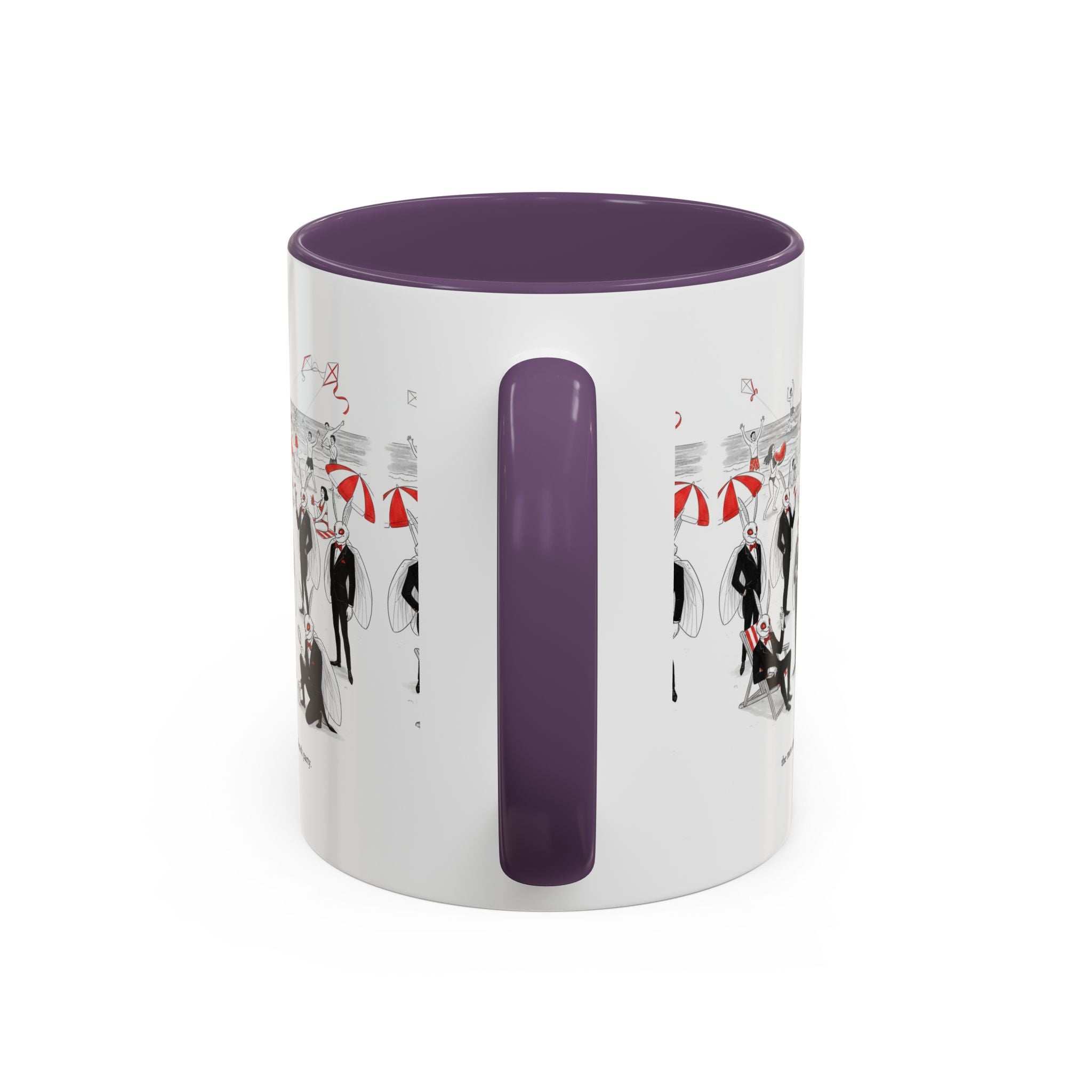 Vintage Beach Party Accent Coffee Mug — 'The Men Attended a Beach Party' Design (11/15 oz)