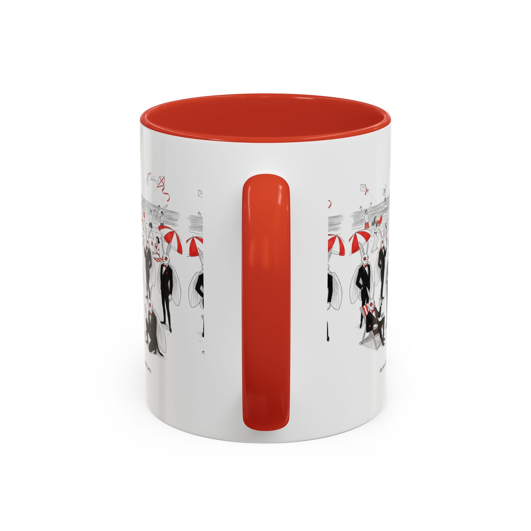 Vintage Beach Party Accent Coffee Mug — 'The Men Attended a Beach Party' Design (11/15 oz)