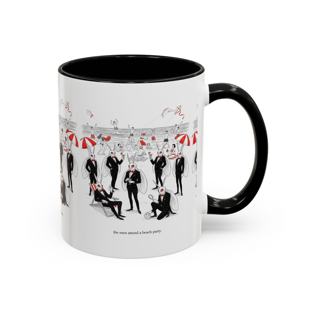 Vintage Beach Party Accent Coffee Mug — 'The Men Attended a Beach Party' Design (11/15 oz)