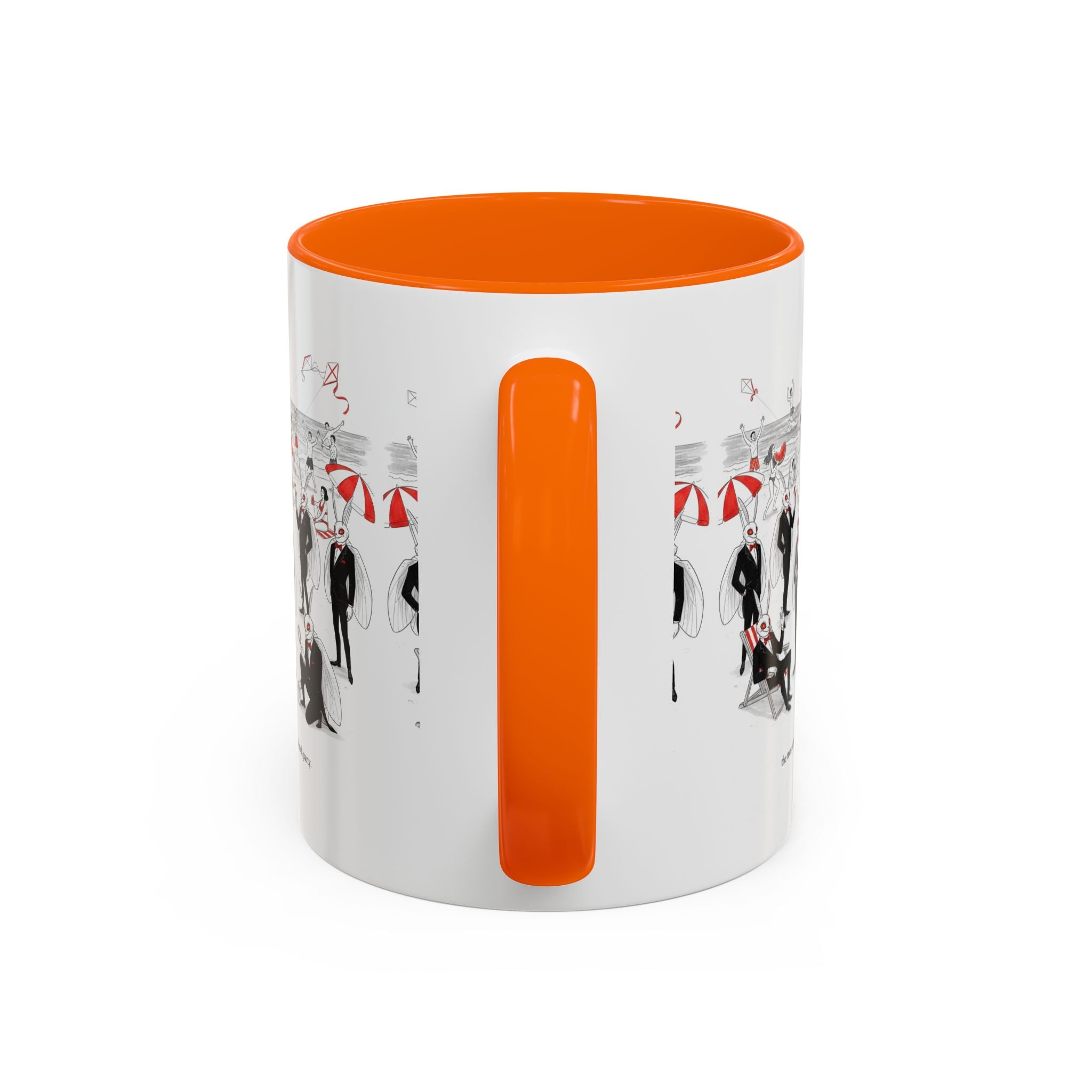 Vintage Beach Party Accent Coffee Mug — 'The Men Attended a Beach Party' Design (11/15 oz)