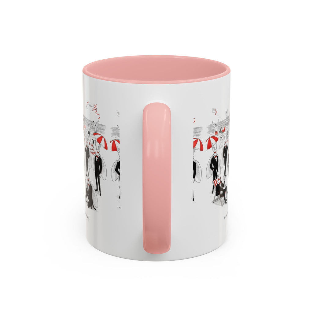 Vintage Beach Party Accent Coffee Mug — 'The Men Attended a Beach Party' Design (11/15 oz)