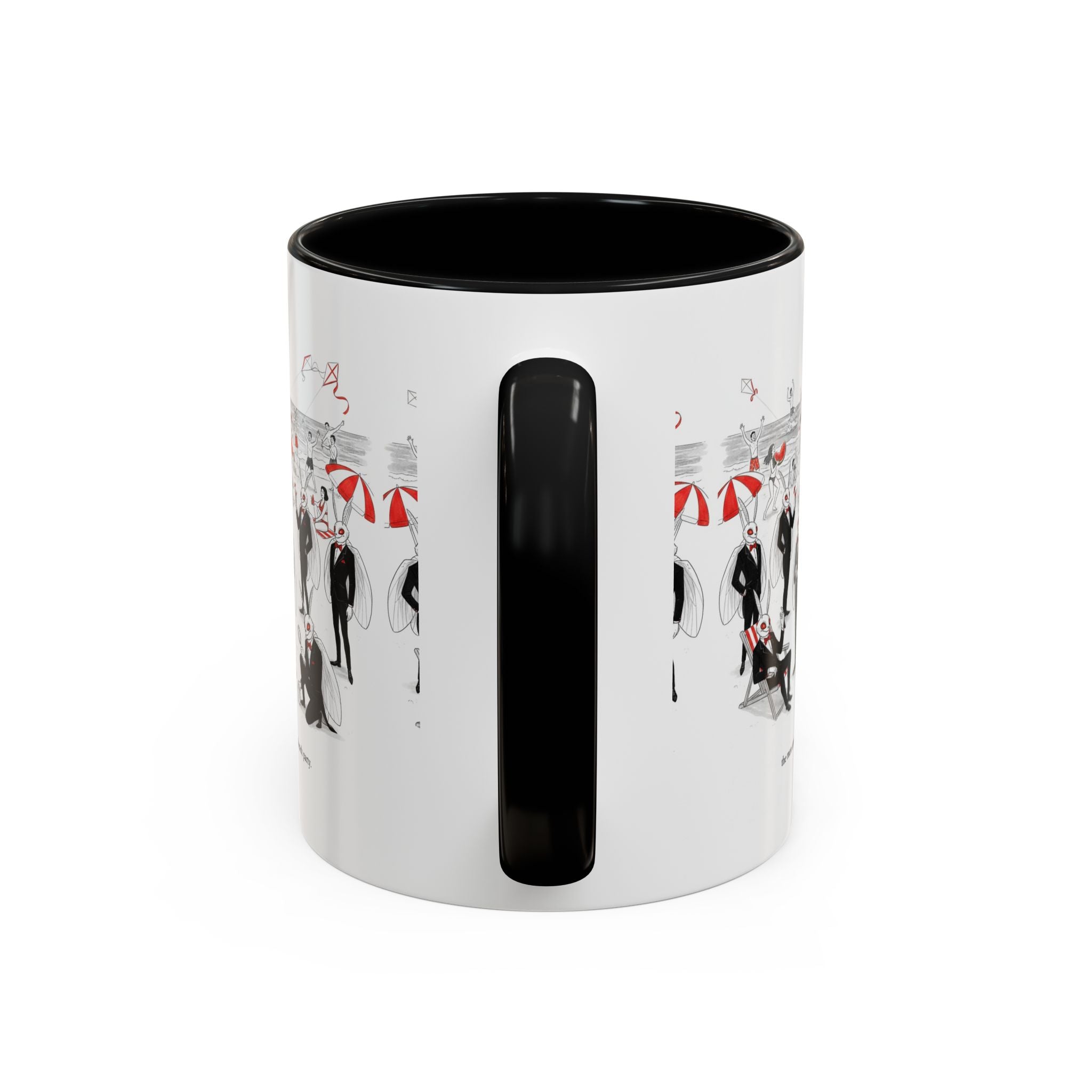 Vintage Beach Party Accent Coffee Mug — 'The Men Attended a Beach Party' Design (11/15 oz)