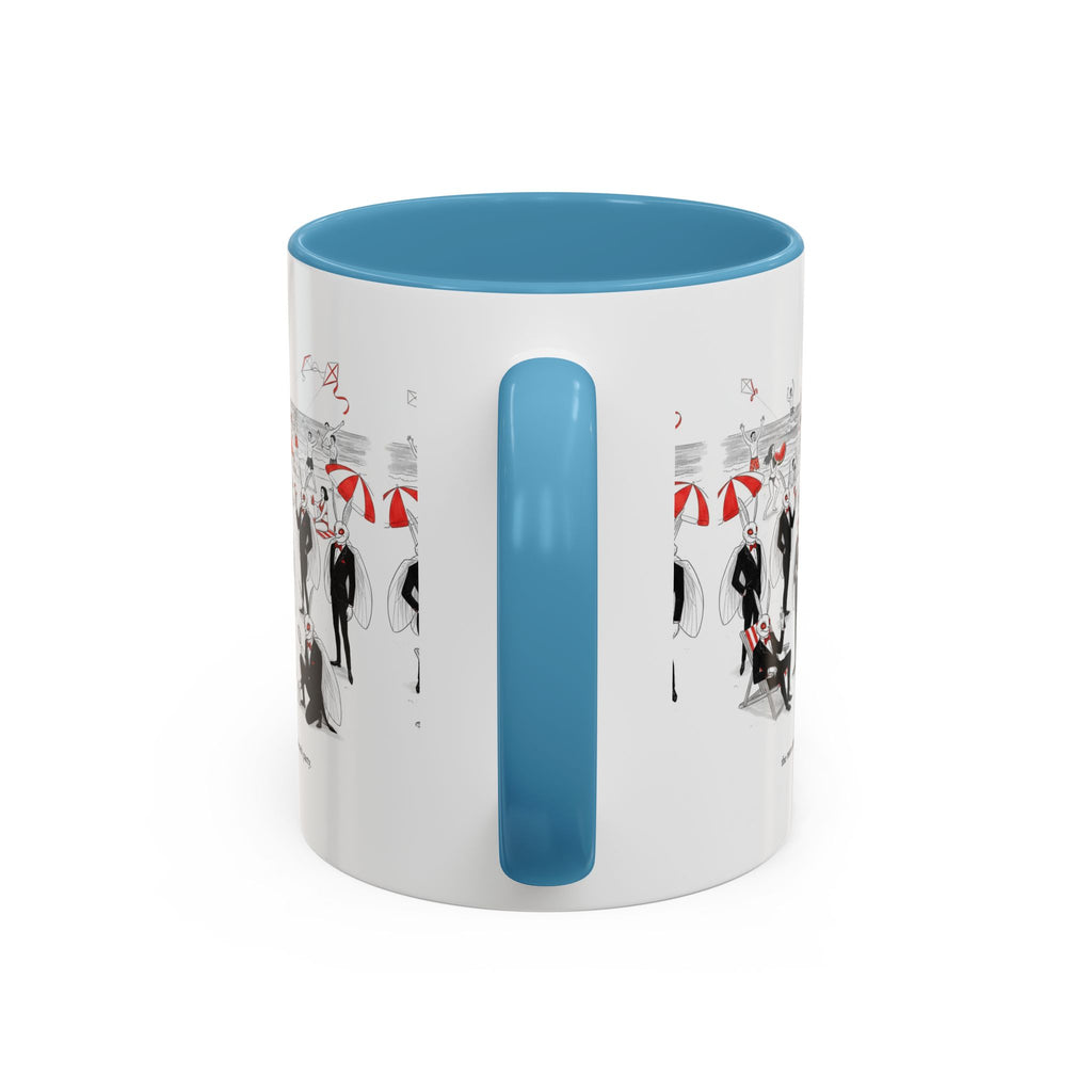 Vintage Beach Party Accent Coffee Mug — 'The Men Attended a Beach Party' Design (11/15 oz)