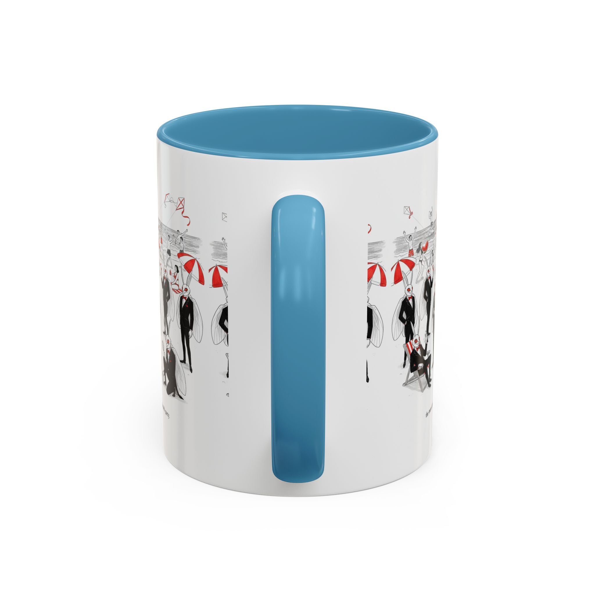 Vintage Beach Party Accent Coffee Mug — 'The Men Attended a Beach Party' Design (11/15 oz)