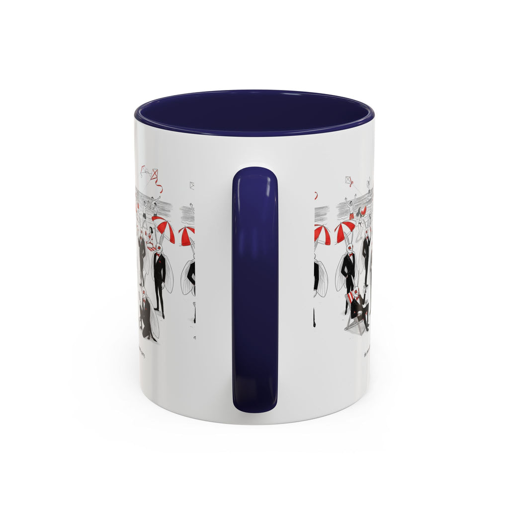 Vintage Beach Party Accent Coffee Mug — 'The Men Attended a Beach Party' Design (11/15 oz)