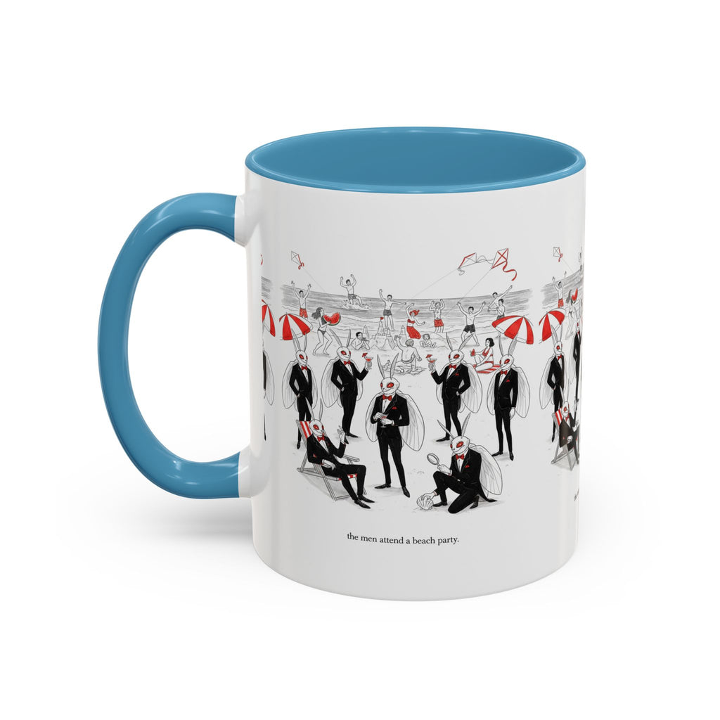 Vintage Beach Party Accent Coffee Mug — 'The Men Attended a Beach Party' Design (11/15 oz)