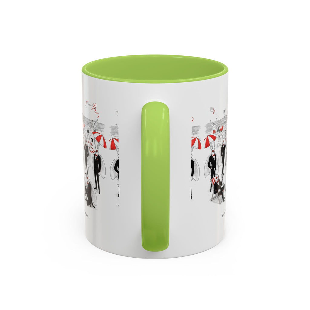 Vintage Beach Party Accent Coffee Mug — 'The Men Attended a Beach Party' Design (11/15 oz)