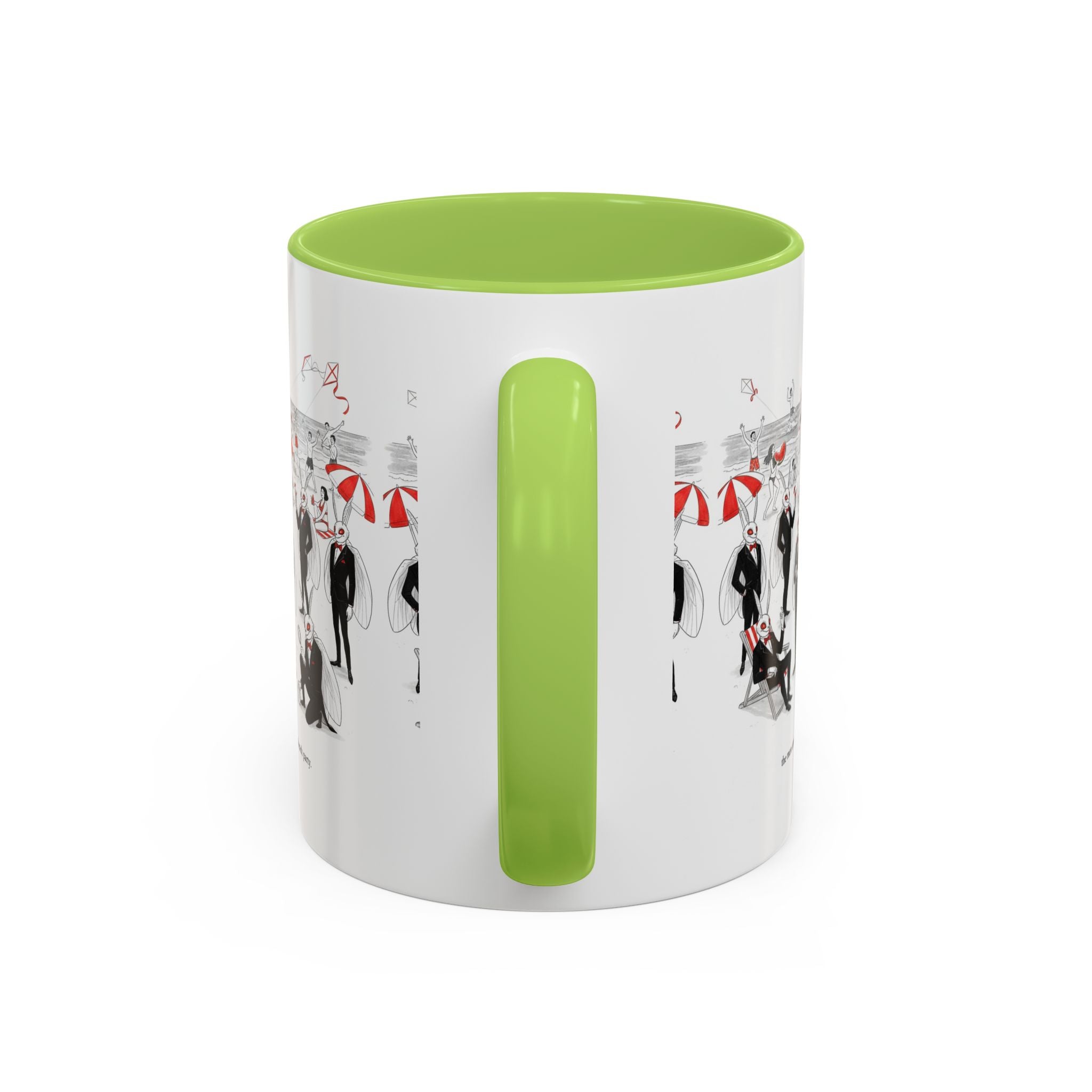 Vintage Beach Party Accent Coffee Mug — 'The Men Attended a Beach Party' Design (11/15 oz)