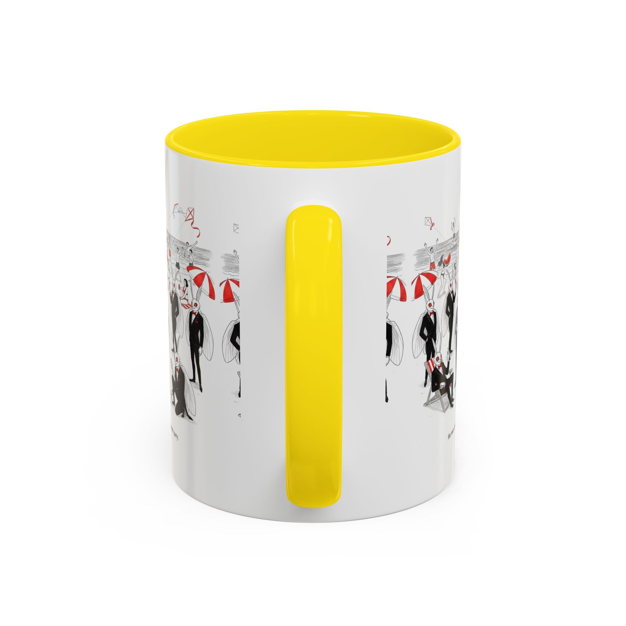 Vintage Beach Party Accent Coffee Mug — 'The Men Attended a Beach Party' Design (11/15 oz)